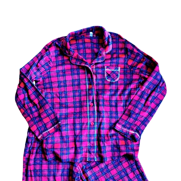 Secret Treasures Red Plaid Pajama‎ set, pants and button top, Large 12/14 - Picture 3 of 11